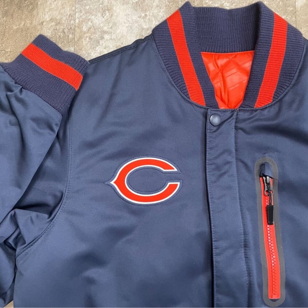 NFL Navy and Orange Bomber Jacket UNISEX - Picture 3 of 11
